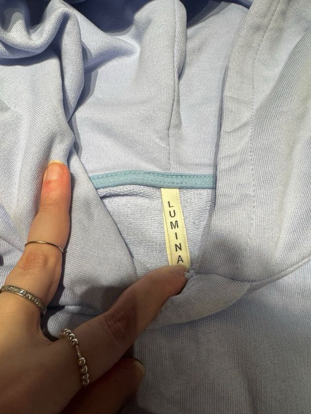 Felpa Lumina azzurra con cappuccio