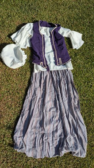 Vestido feira franca mujer - morado, blanco