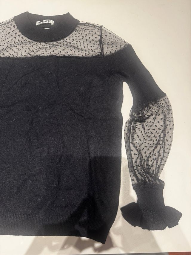 Maglioncino nero con tulle Vinceotto