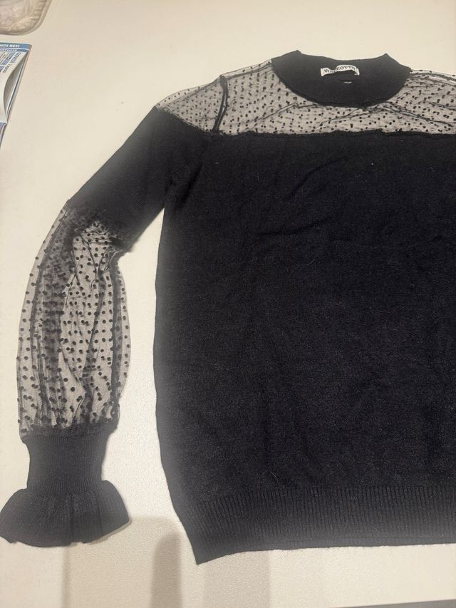 Maglioncino nero con tulle Vinceotto