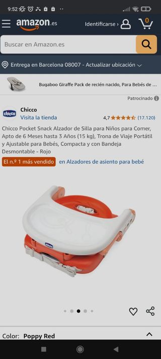 Silla plegable Chicco bebé