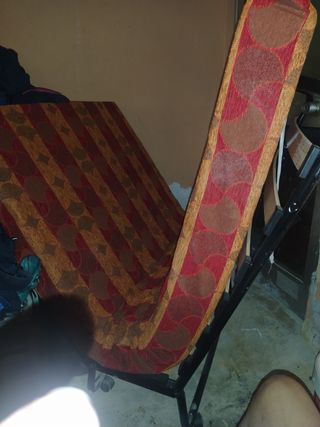 Cama plegable 90cm - marrón y roja