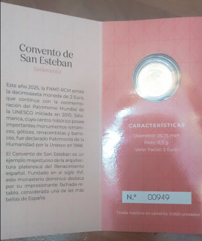 Moneda 2€ Proof Salamanca 2025