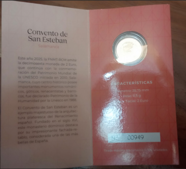 Moneda 2€ Proof Salamanca 2025