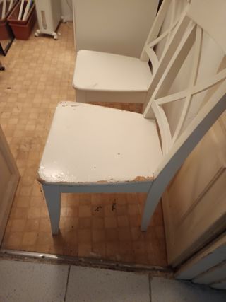 2 Sillas Comedor Madera Blancas
