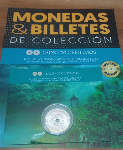 Moneda Laos 20 Céntimos Indochina Francesa