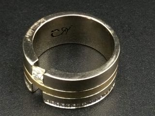 anillo oro 14k con piedra con diamante