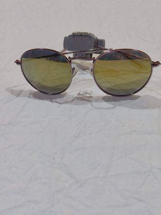 Gafas redondas polarizadas doradas