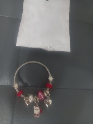 Bracciale Natale acciaio rosso argento