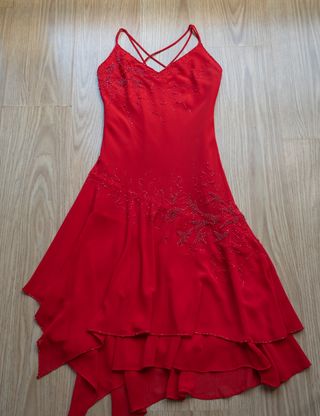 Vestido rojo baile latino talla S