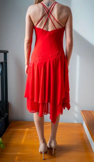 Vestido rojo baile latino talla S