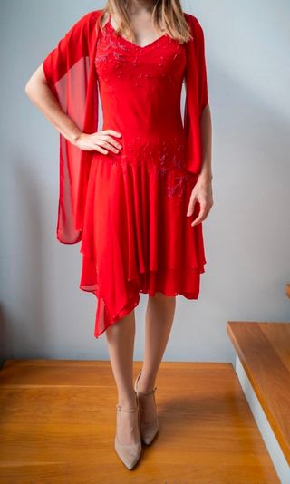 Vestido rojo baile latino talla S