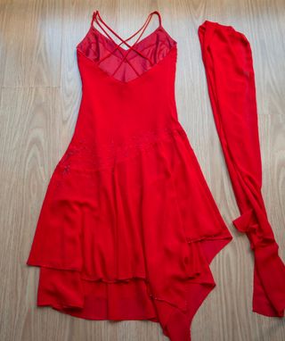 Vestido rojo baile latino talla S
