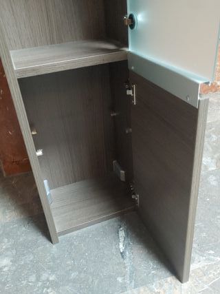 Armario baño doble de pared - Gris/Marrón