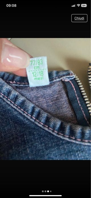 Vestito Jeans Prenatal 12-18 mesi