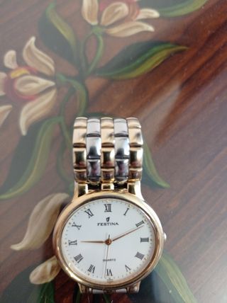 Festina cuarzo mujer dorado plata