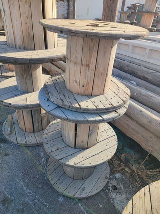 Mesa bobina madera rustica