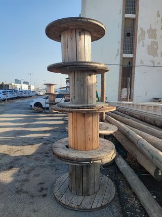 Mesa bobina madera rustica
