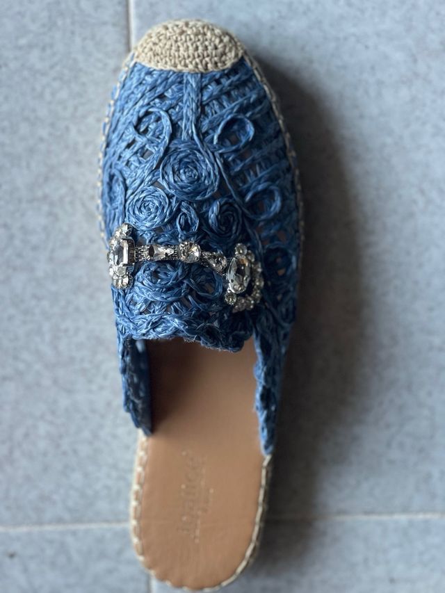 Espadrillas Joalice blue - Sabot in Rafia