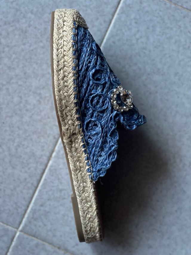 Espadrillas Joalice blue - Sabot in Rafia