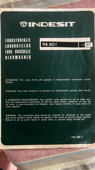 Lavavajillas Indesit Superautomático Vintage