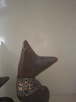 3 Gatti legno decorativi