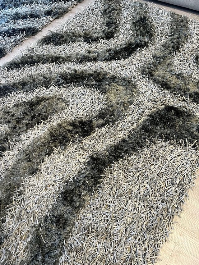 Alfombras modernas - Gris plata y marrón