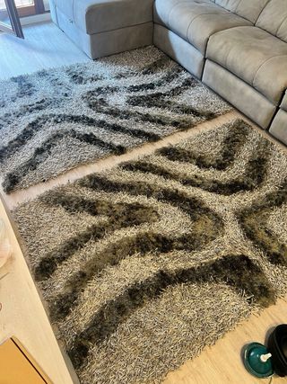 Alfombras modernas - Gris plata y marrón