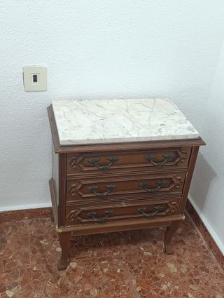 Mesilla de noche mármol-madera