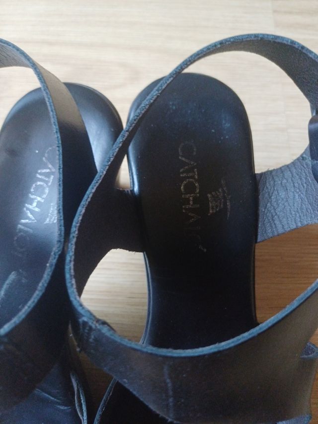 Sandalias negras tacón 38