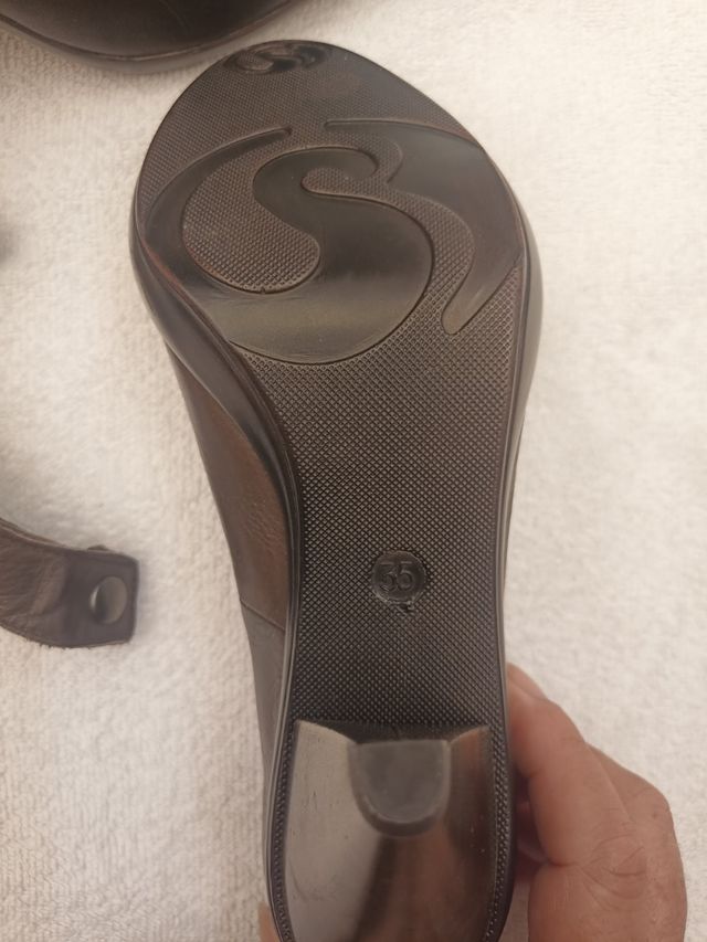 Zapatos tacón marrones mujer talla 35