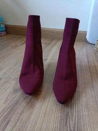 Botines mujer rojos | tacón fino