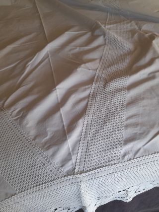 Colcha algodón crochet antiguo