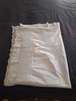 Colcha algodón crochet antiguo