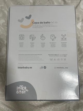 Capa baño bebé 1x1m Interbaby