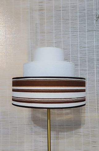 Lampara de 3 anillos. Blanca/Marrón 36cms diametro