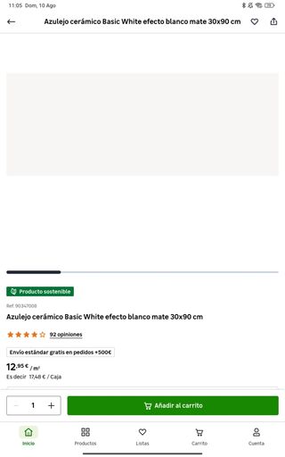 Azulejos Basic White 30x90c