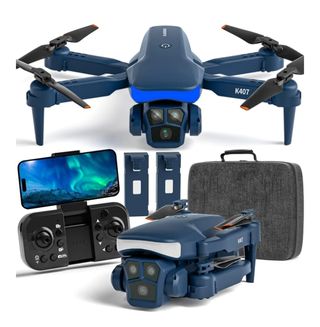 Drone con cámara - Acabado azul y negro