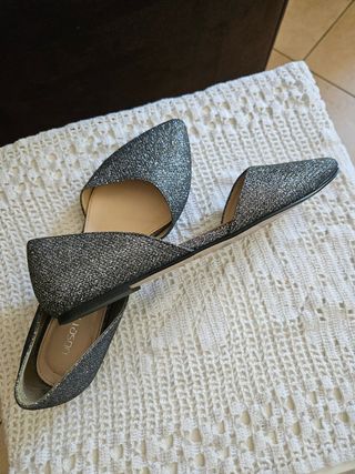 Ballerine glitter argento