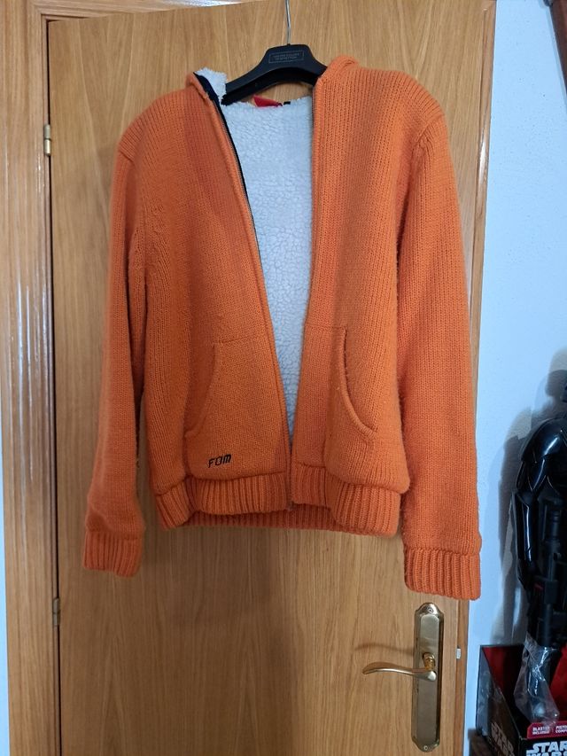 Giacca in felpa arancione con cappuccio