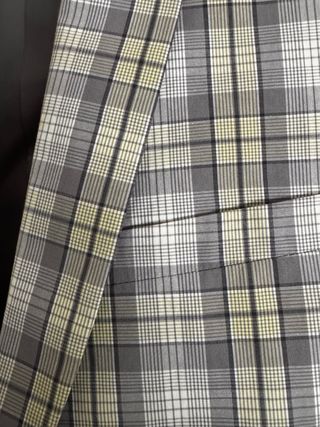 Americana cuadros gris beige H&M