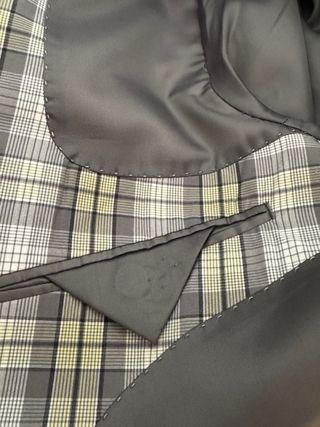 Americana cuadros gris beige H&M