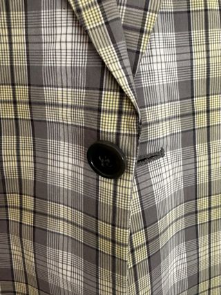 Americana cuadros gris beige H&M