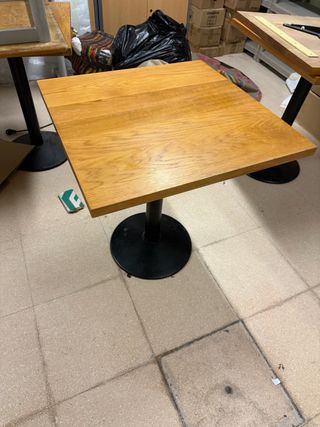 Mesa cuadrada madera - metal
