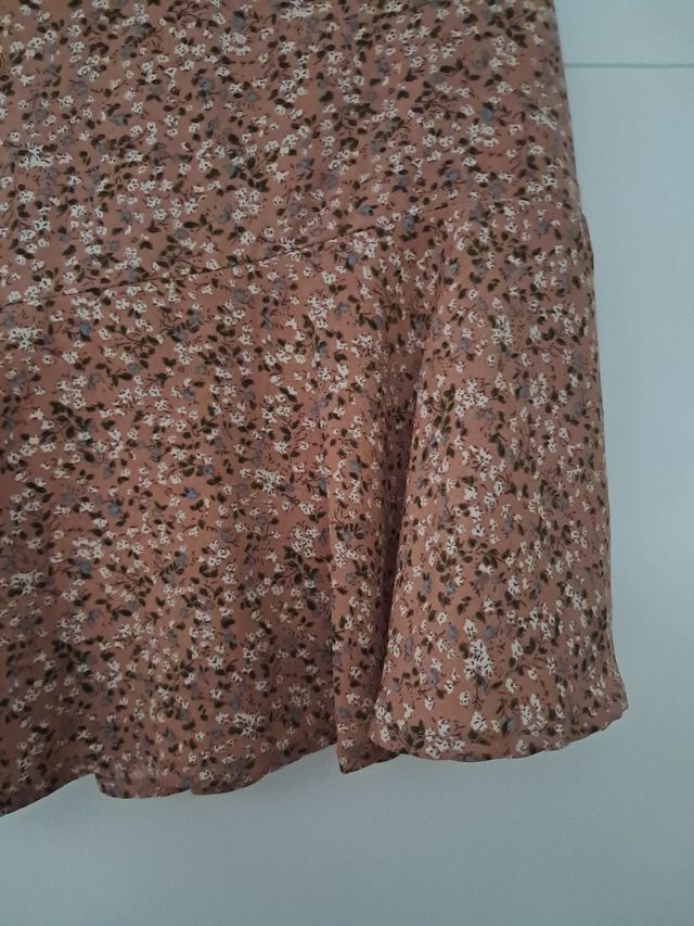 Falda marrón estampada