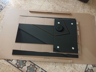 Mesa ordenador cristal negro - moderna