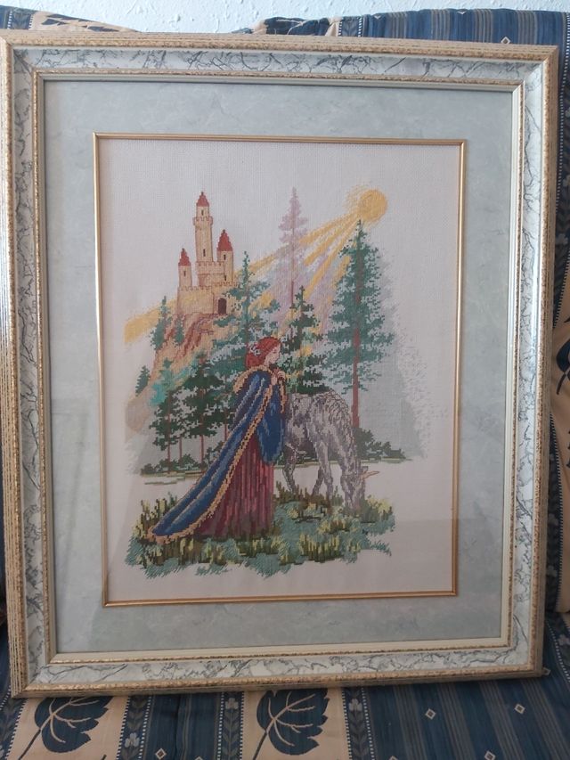 Tapiz bordado Mona Lisa - Marco madera