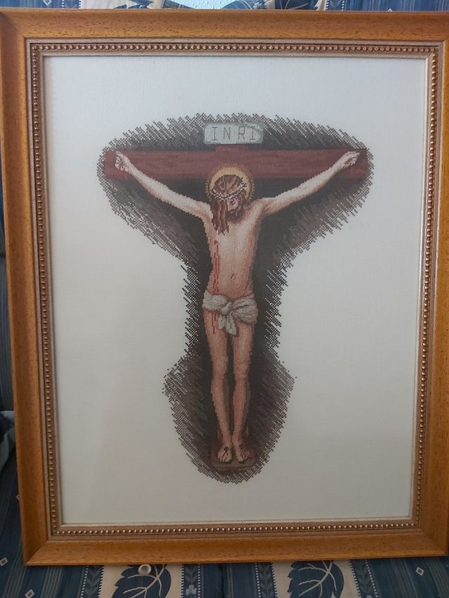 Tapiz bordado Mona Lisa - Marco madera