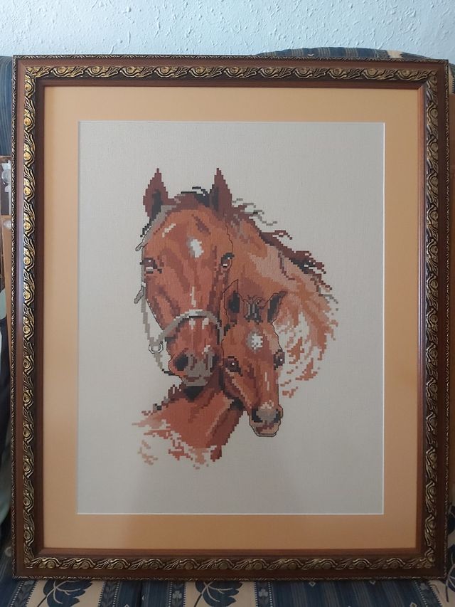 Tapiz bordado Mona Lisa - Marco madera