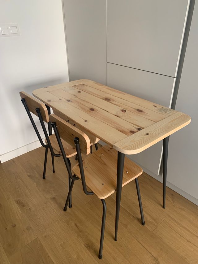 2 Sillas vintage madera metal